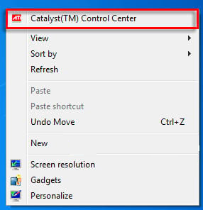 Anh 5 chon CatalystTM Control Center - Hướng dẫn điều chỉnh độ sáng tối cho Win 7