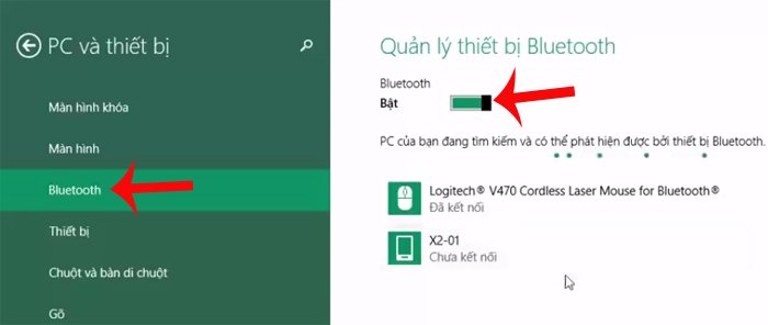 Bluetooth Windows 8 On - Hướng dẫn cách bật bluetooth trên laptop win 8