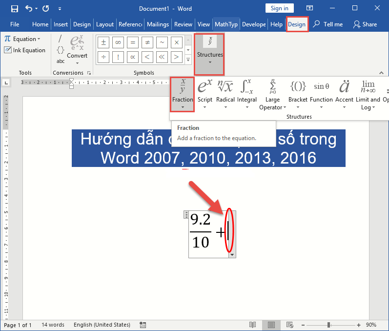 cach viet phan so trong word huong dan cach viet phan so trong word 2007 2010 2013 2016 22 .7244 - Hướng dẫn cách viết phân số trong word chi tiết